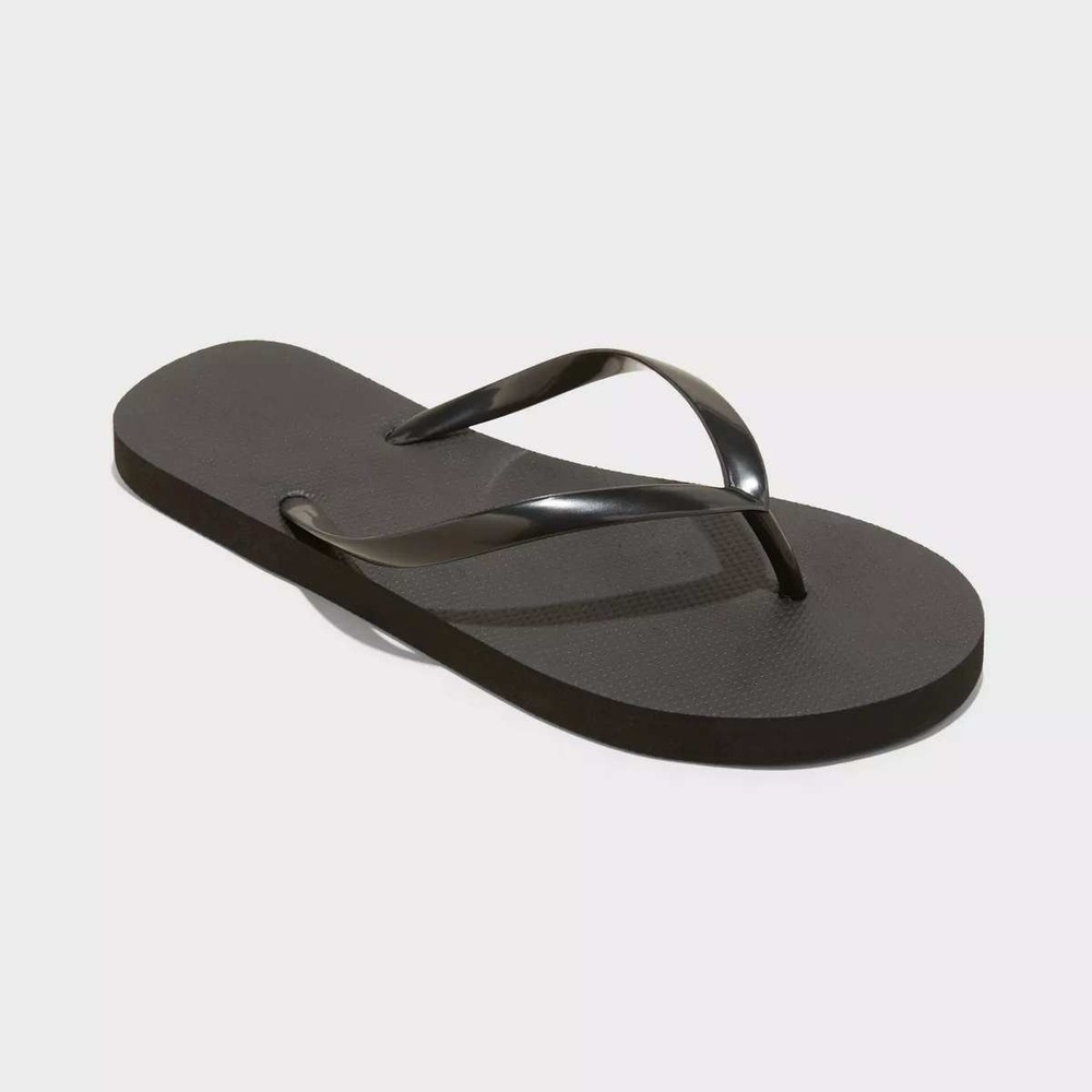 Women's Sydney Flip Flops by Shade & Shore Black Size 8 New With Tags